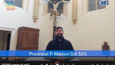 În salutul său pascal, părintele provincial Márton Gál SDS urează un Paște fericit și binecuvântat.